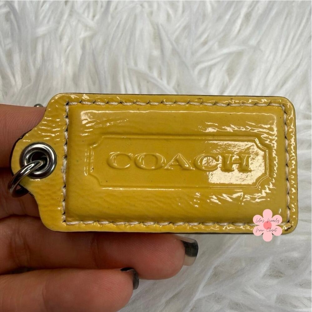 2" COACH Patent Leather Fob Bag Charm Hang tag Hangtag